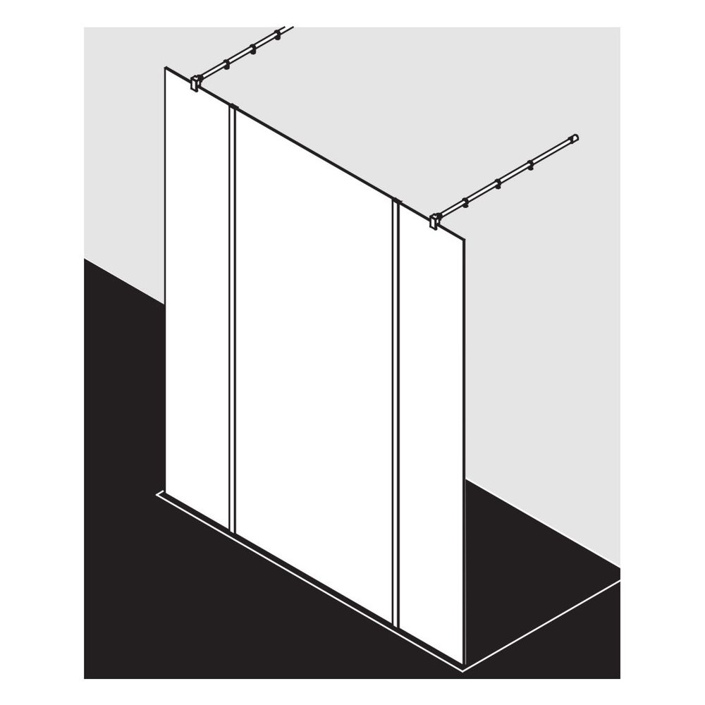 Kermi Walk-In XB Free FW1 2000x1400x18mm ESG Klar 8mm Schwarz Soft Anschlag links/... KERMI-XBFW1140203PK 4051484647249 (Abb. 7)
