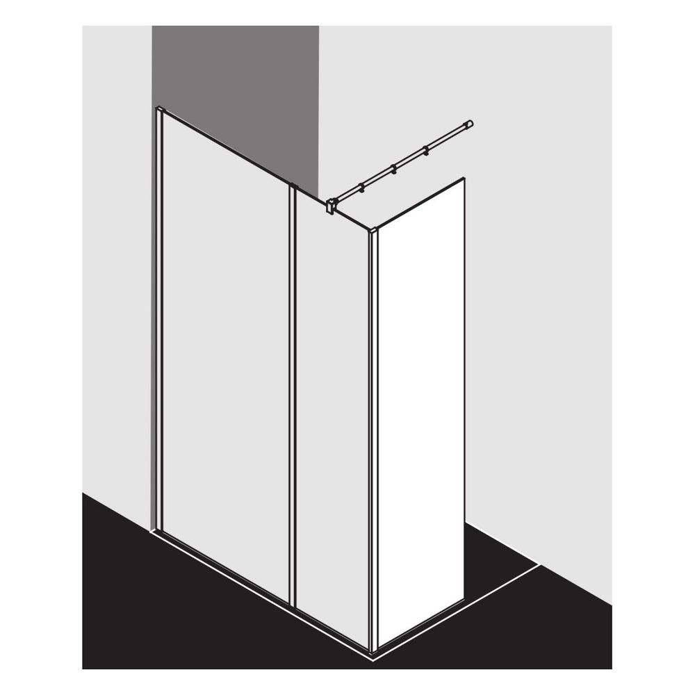 Kermi Walk-In XB Festfeld im Winkel FFW 2000x600x18mm ESG Klar 8mm Silber Hochglan... KERMI-XBFFW06020VAK 4051484432760 (Abb. 9)