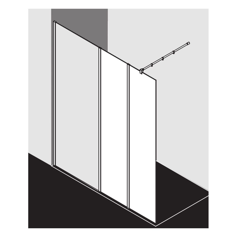 Kermi Walk-In XB Festfeld in Flucht WIH 2000x500x18mm ESG Klar 8mm Silber Hochglan... KERMI-XBWIH05020VPK 4051484410843 (Abb. 3)