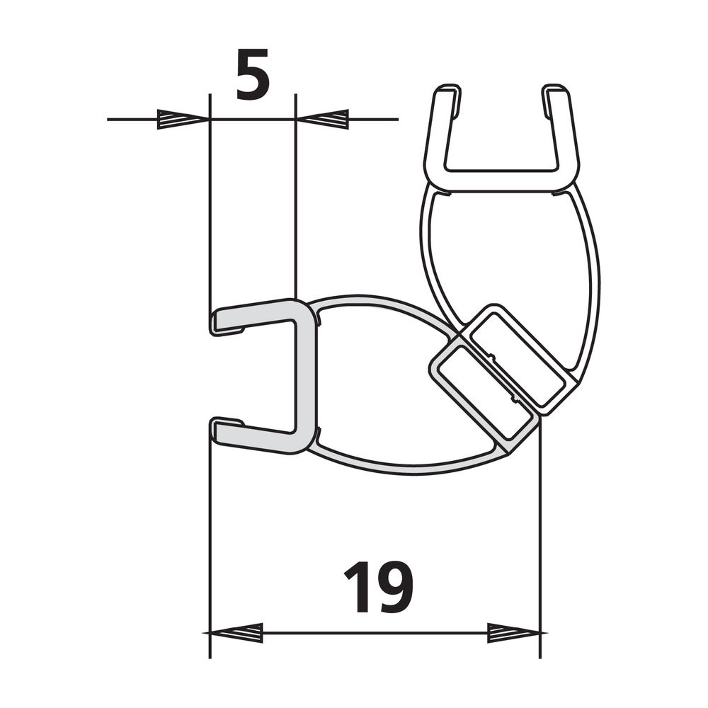 Kermi Magnetprofil x1, 1235 für Türflügel 6mm, 2010mm, passend bis Serienhöhe 2000mm, 60... KERMI-6025698 4051484930082 (Abb. 2)