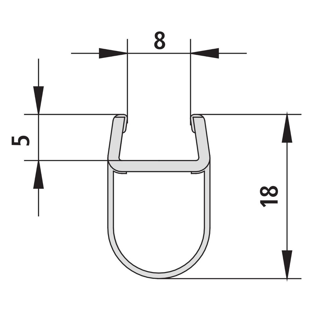 Kermi Glasabdichtung senkrecht x1, 1646, 2000mm, passend bis Serienhöhe 2200mm, 6031695... KERMI-6031695 4051484930181 (Abb. 2)