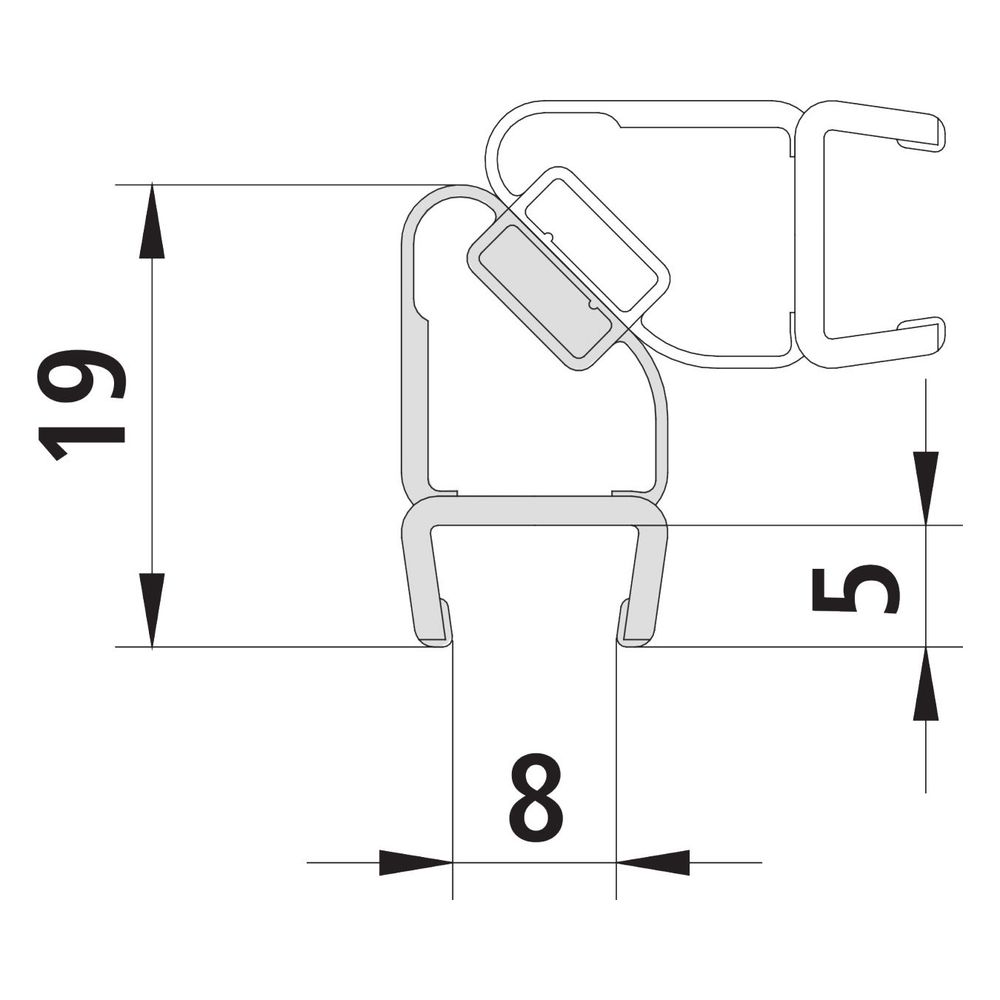 Kermi Magnetprofil x1, 1648, 2000mm, passend bis Serienhöhe 2000mm, 6032434... KERMI-6032434 4051484930235 (Abb. 2)