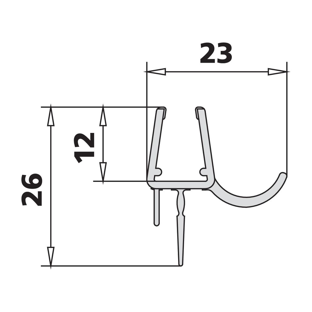 Kermi Dichtleiste PA 1601 8B x1, 3249, 985mm, mit Wasserabpralleffekt, 2534071... KERMI-2534071 4051484923114 (Abb. 2)