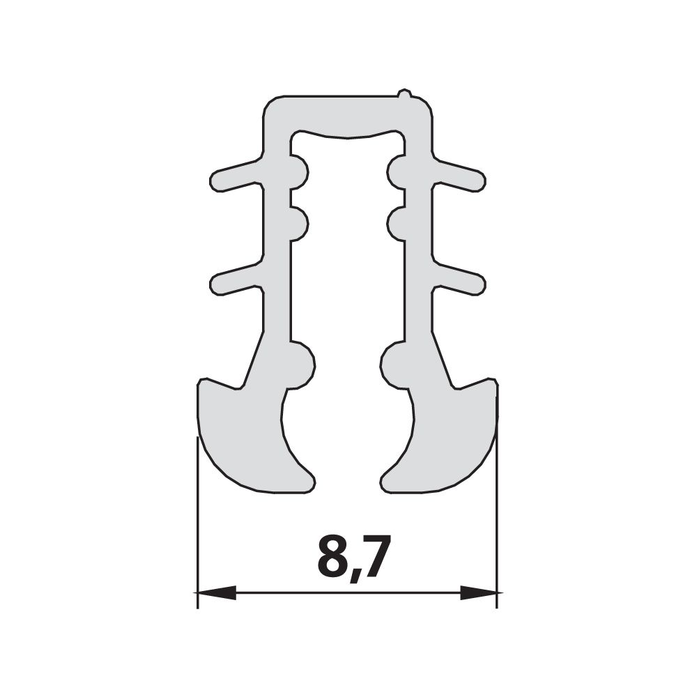 Kermi Glasabdichtung senkrecht x1, 4026, 12000mm, für 3-teilige Gleittür, passend bis Se... KERMI-2534101 4051484923282 (Abb. 2)