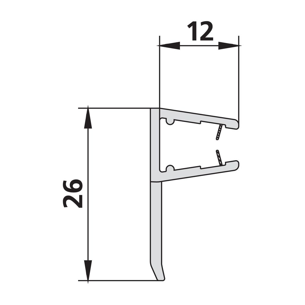 Kermi Glasabdichtung senkrecht x1, 4089, 2000mm, passend bis Serienhöhe 2000mm, 6025181... KERMI-6025181 4051484930075 (Abb. 2)