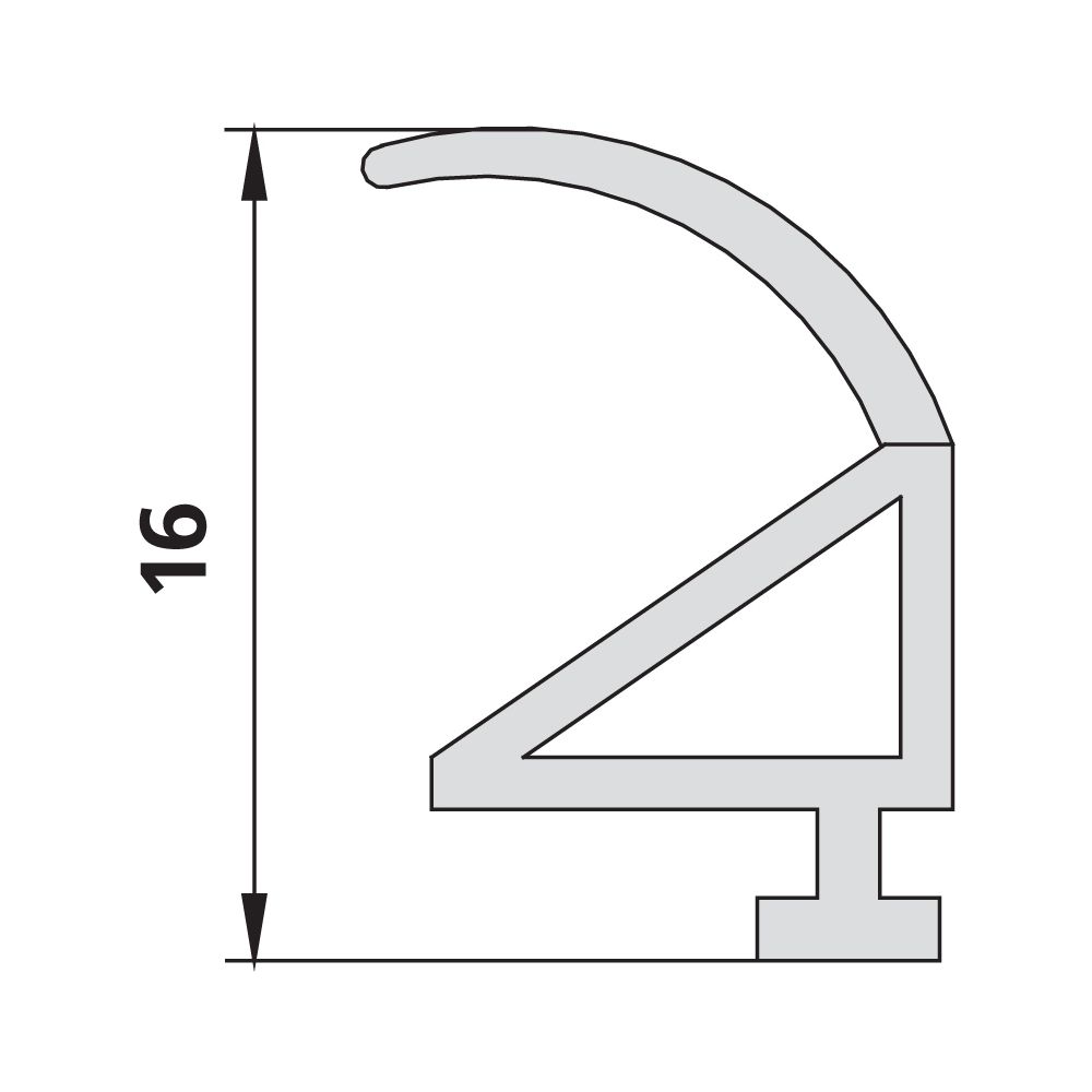 Kermi Anschlagdichtung senkrecht x1, 4220, 1967mm bis Serienhöhe 2000mm, 6002082... KERMI-6002082 4051484929901 (Abb. 2)
