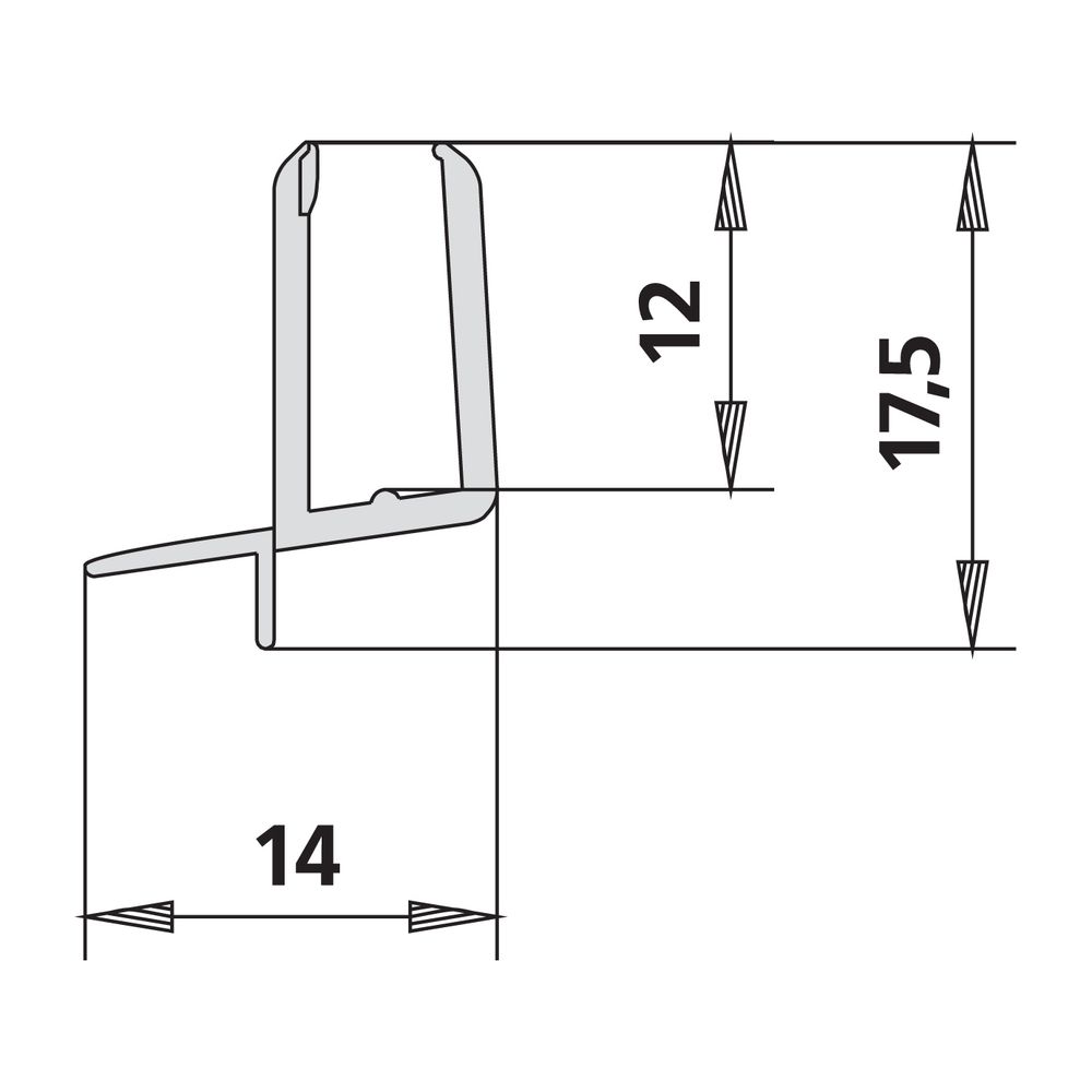 Kermi Dichtleiste 6mm x1, 4269 gebogen, kürzbar, 2534043... KERMI-2534043 4051484922933 (Abb. 2)