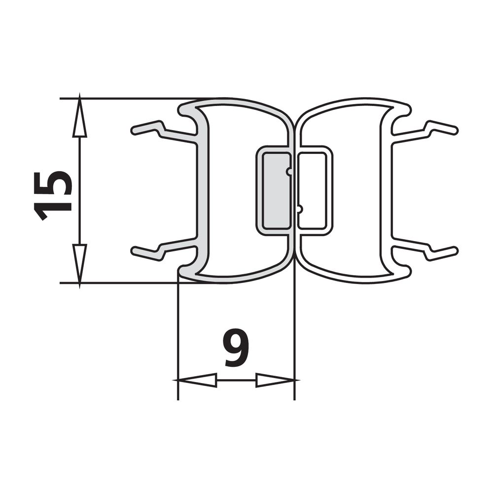 Kermi Dichtleiste 4600 06 x1, 4602, 2000mm, Magnetprofil 180 Grad, passend bis Serienhöh... KERMI-2534770 4051484924722 (Abb. 2)