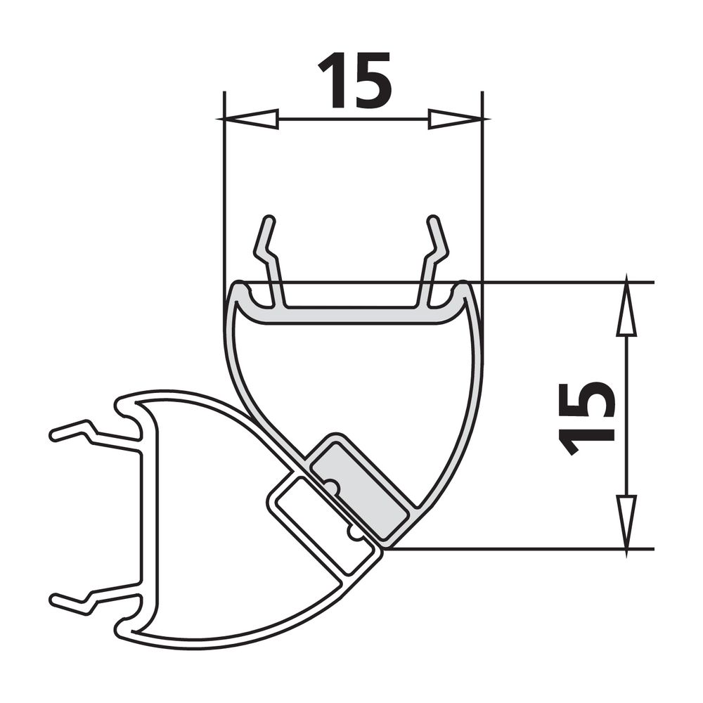 Kermi Magnetprofil 4719 23 R x1, 4604, 90 Grad rechts, 2000mm, für Eckeinstieg 2-teilig ... KERMI-2534972 4051484925583 (Abb. 2)