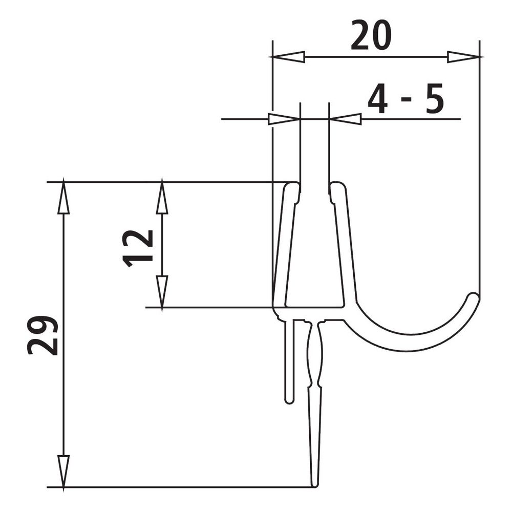 Kermi Dichtleiste x1, 4714, 985mm, Transparent, mit Wasserabpralleffekt, 2539353... KERMI-2539353 4051484928614 (Abb. 2)