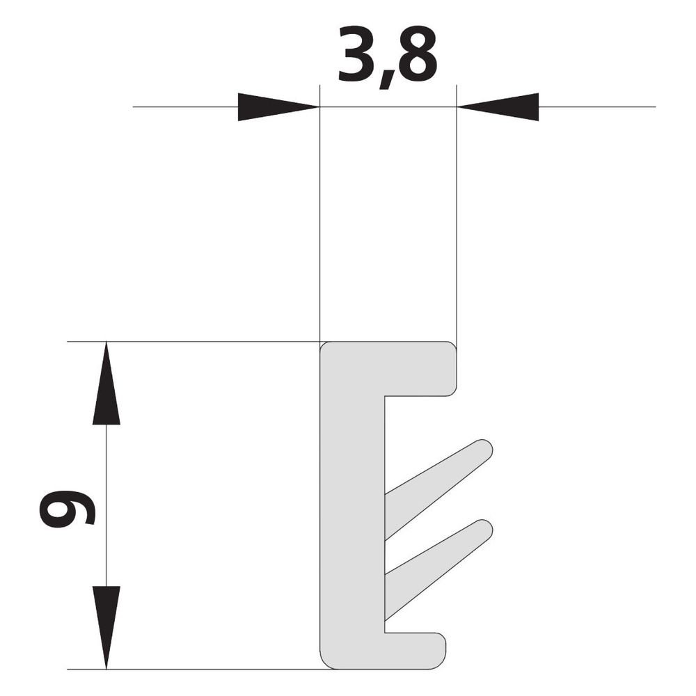 Kermi Dichtkeder x1, 5409, 1865mm, passend bis Serienhöhe 2000mm, 6034650... KERMI-6034650 4051484930426 (Abb. 2)