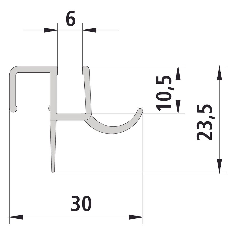 Kermi Dichtleiste 5500 08A x1, 5525, 985mm, kürzbar, mit Wasserabpralleffekt, 2535894... KERMI-2535894 4051484927761 (Abb. 2)