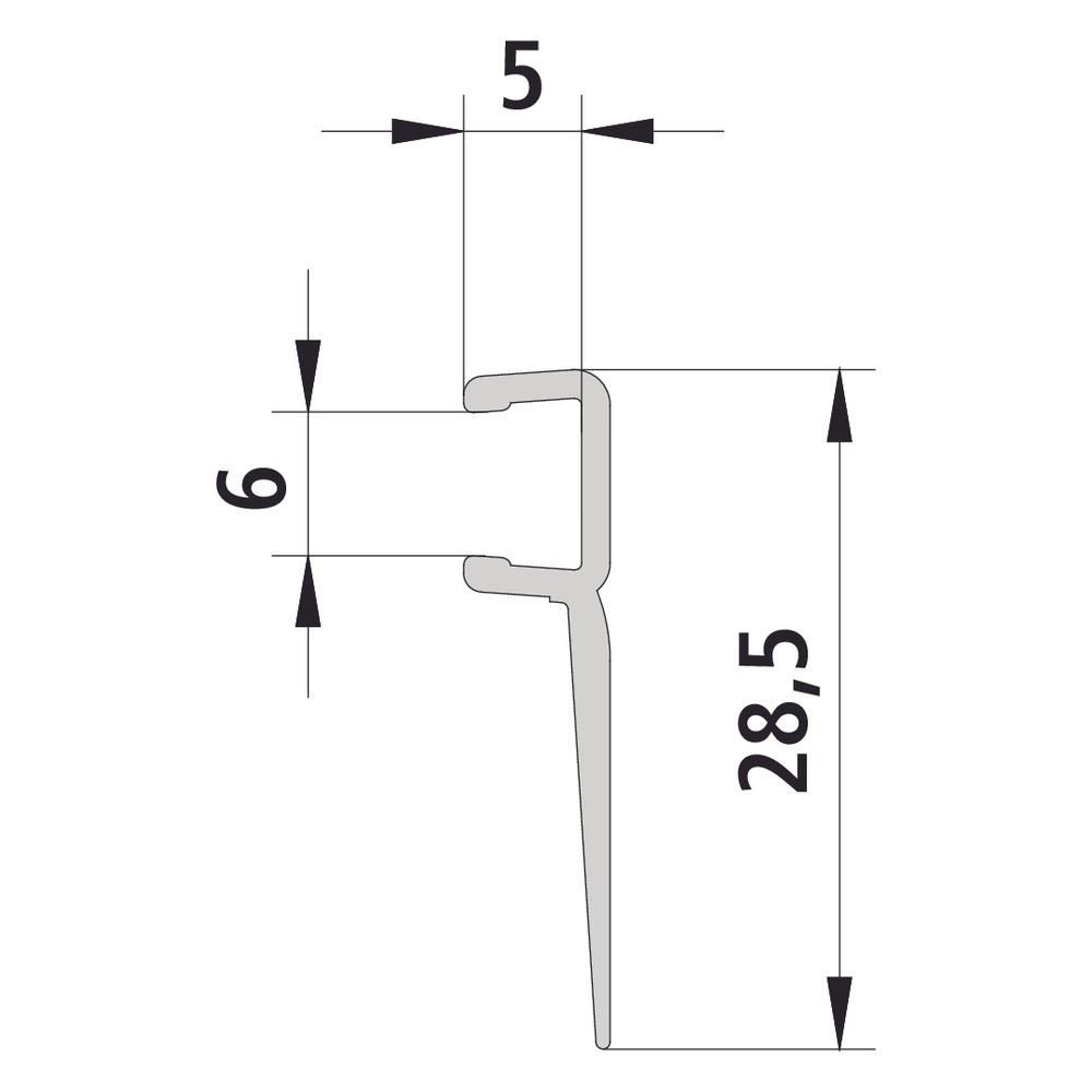 Kermi Glasabdichtung senkrecht 5500 09 x1, 5526, 2000mm für Flügel NIL2R/NID2R/NIC2R/NIH... KERMI-2535893 4051484927754 (Abb. 2)