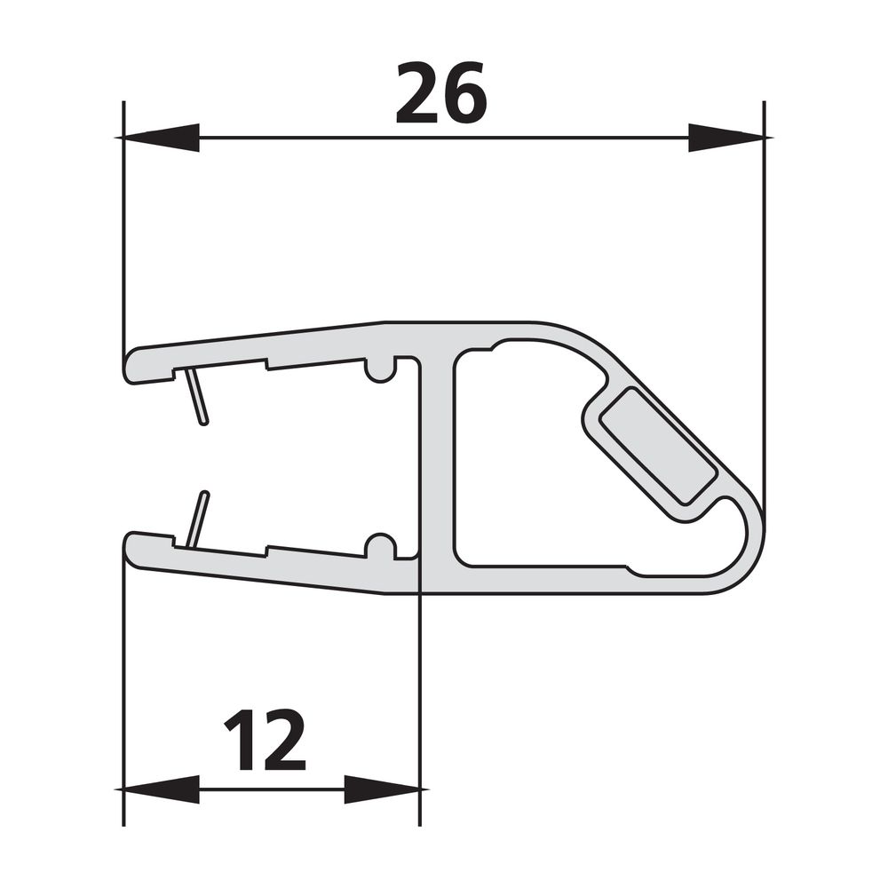 Kermi Magnetleiste 3270 20b x1, 6443, 90 Grad, 2000mm für Eckeinstieg links bis Serienhö... KERMI-2534096 4051484923237 (Abb. 2)