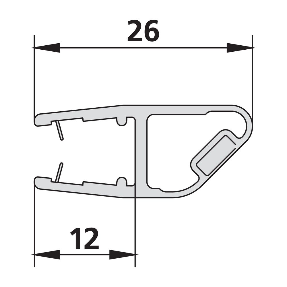 Kermi Magnetleiste 3270 21 x1, 6444, 90 Grad, 2000mm für Eckeinstieg rechts bis Serienhö... KERMI-2534097 4051484923244 (Abb. 2)