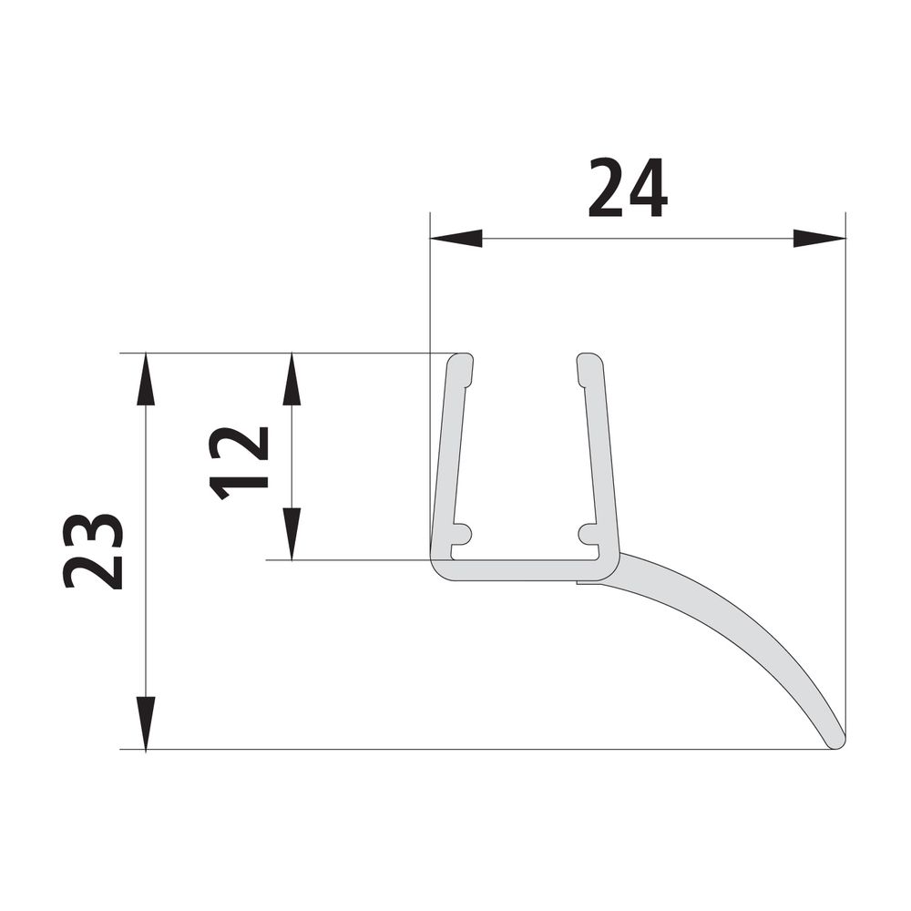 Kermi Glasabdichtung senkrecht x1, 6449, 2000mm, passend bis Serienhöhe 2000mm, 6004121... KERMI-6004121 4051484929949 (Abb. 2)