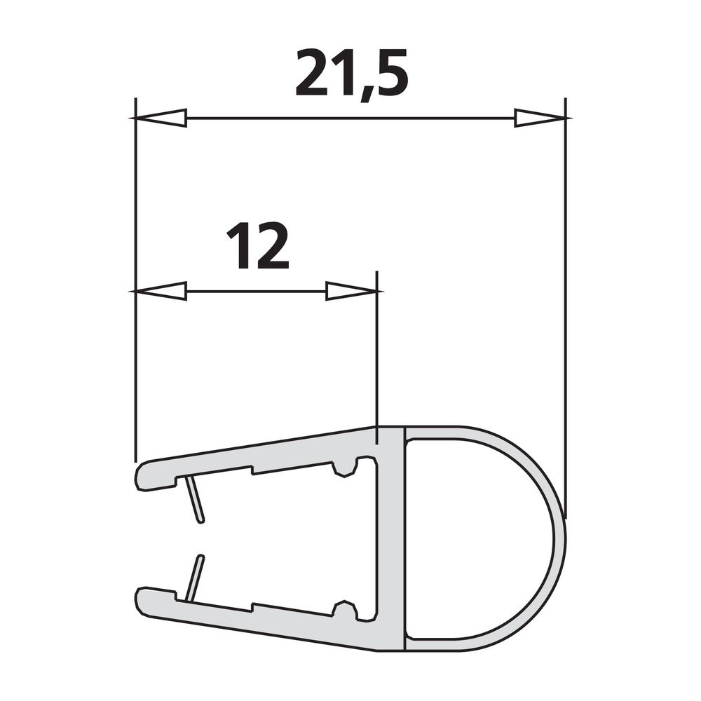 Kermi Wandabdichtung senkrecht x1, 6453, 2000mm, passend bis Serienhöhe 2000mm, 6004125... KERMI-6004125 4051484929956 (Abb. 2)
