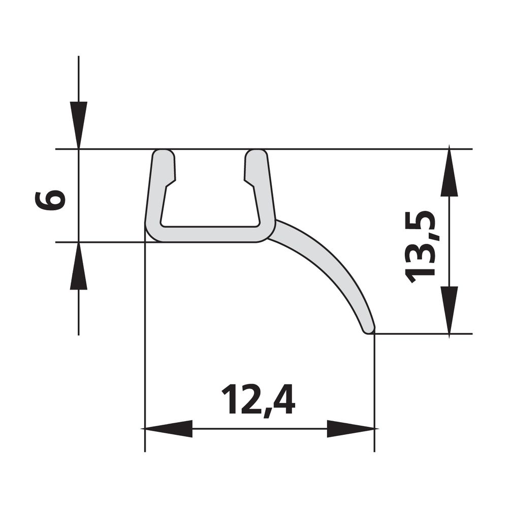 Kermi Glasabdichtung senkrecht 1216 8 x1, 6925, 2000mm, passend bis Serienhöhe 2000mm, 2... KERMI-2534100 4051484923275 (Abb. 2)