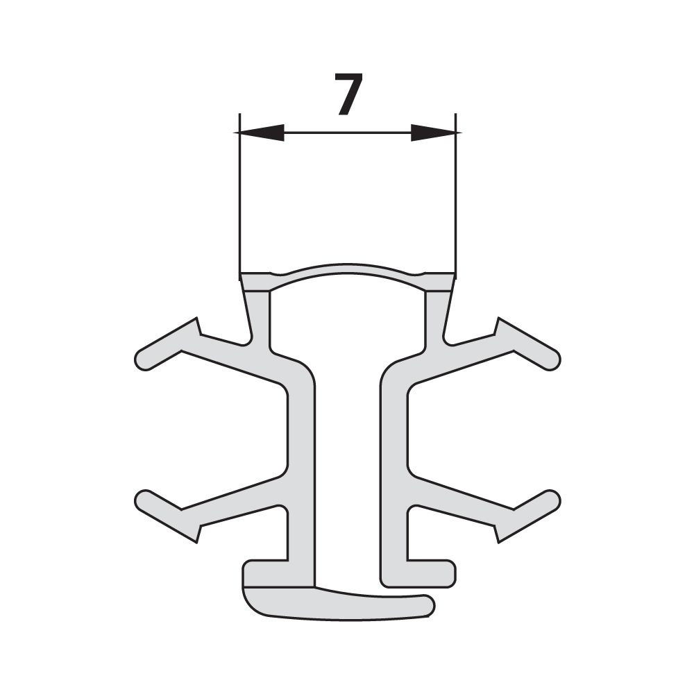 Kermi Scharnierprofil 8286, 1996mm, mit Gleitdichtung senkrecht bis 2000mm, 2282860... KERMI-2282860 4051484920984 (Abb. 2)