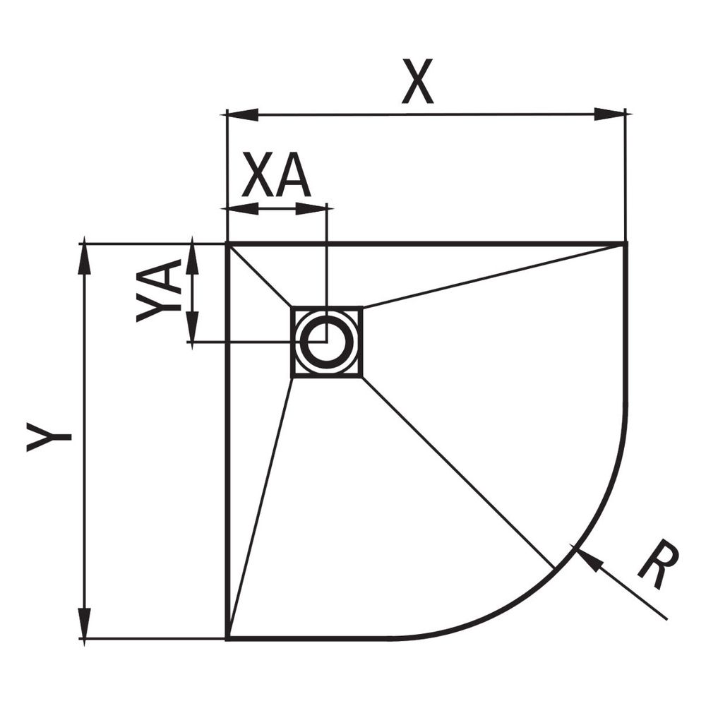 Kermi Board Point RUD 100100 L 1000 x B 1000 x H 130 mm... KERMI-BARUD100100XK 4051484939115 (Abb. 8)