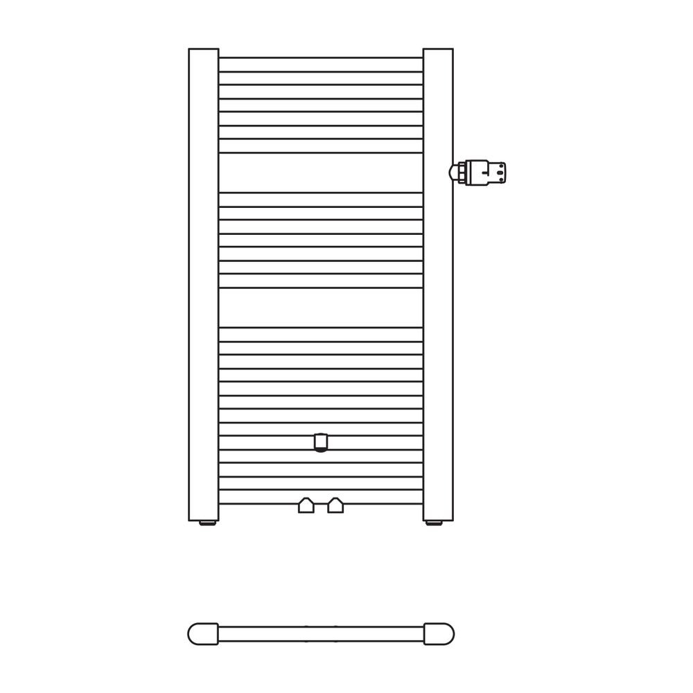 Kermi Basic plus Badheizkörper 1770x599x35mm weiß Ventil rechts Thermostat mitti... KERMI-E0V1M1800602RXK 4037486612362 (Abb. 4)