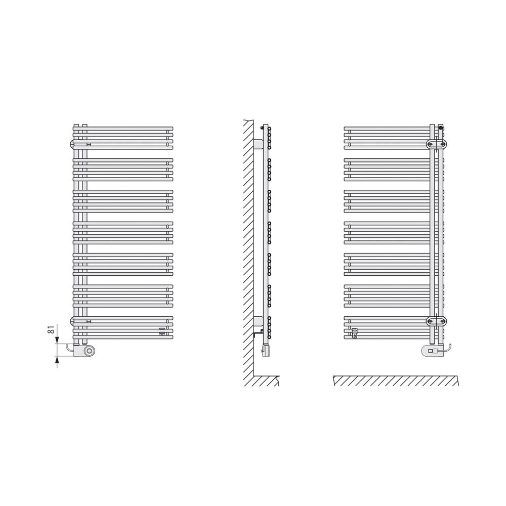 Kermi Diveo-E elektrischer Designheizkörper 1320x46x450mm, WWS, Anschluss links,... KERMI-DVE1A13450201XK 4063769336113 (Abb. 5)