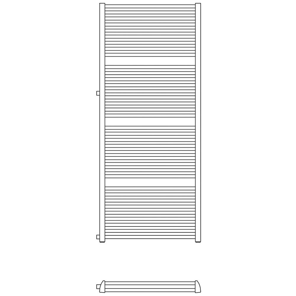 Kermi Duett-D Austausch Badheizkörper 1188x484x74mm circonsilber Anschluss links... KERMI-DUN2D120045TLXK  (Abb. 3)