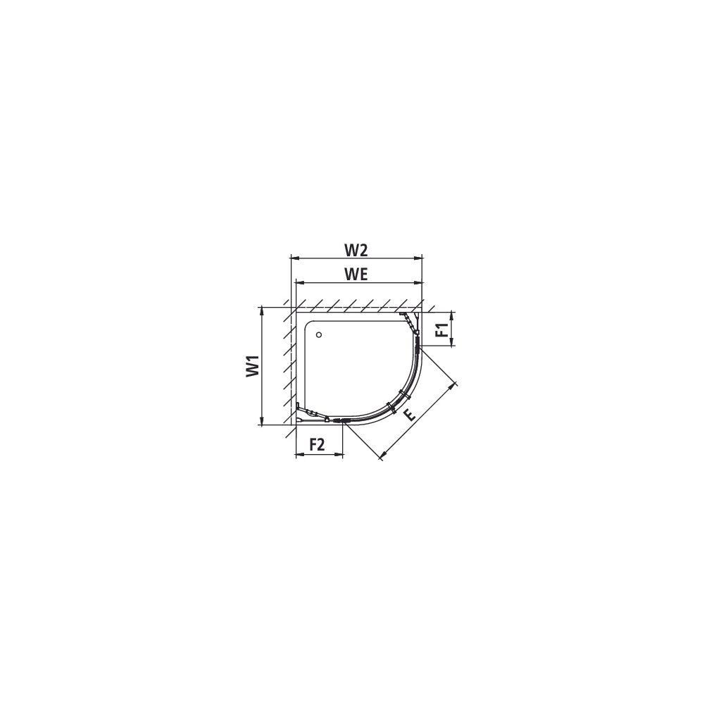 Kermi Duschkabine Filia XP Viertelkreis Pendel Festfeld P50 2000x900x31mm V42 ESG ... KERMI-FXP50V4220VPK 4051484190028 (Abb. 3)
