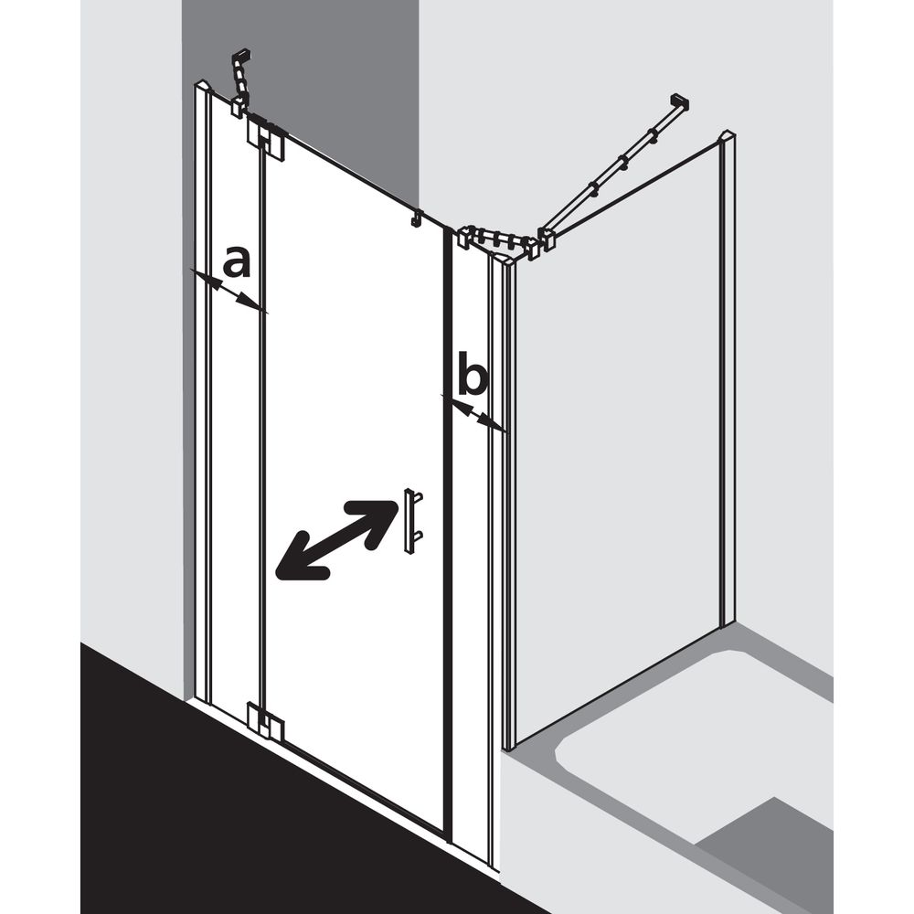 Kermi Duschkabine Filia XP Pendeltür 1F Festfeld 1GL 1850x1530x31mm ESG Klar 6mm ... KERMI-FX1GL15318VPK 4051484208709 (Abb. 11)