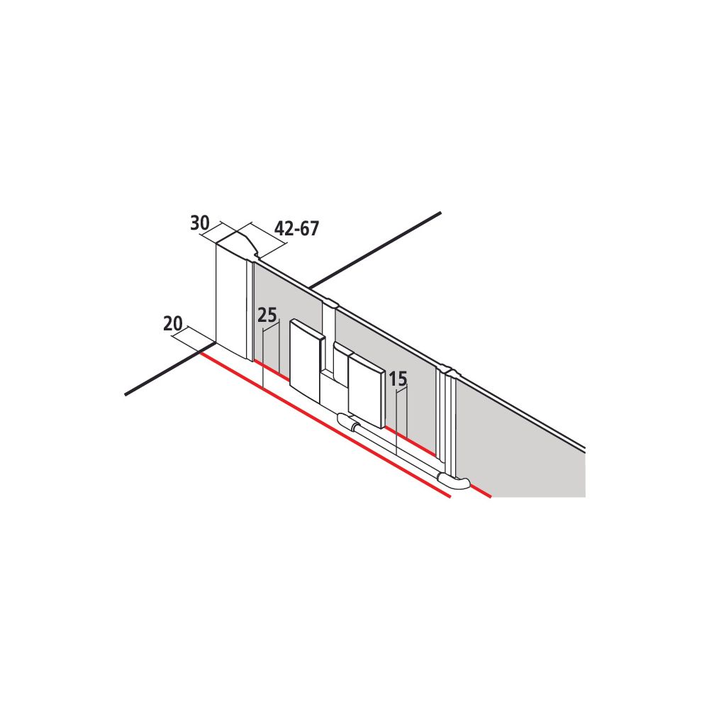 Kermi Duschkabine Filia XP Pendeltür 1F Festfeld 1GL 1850x1530x31mm ESG Klar 6mm S... KERMI-FX1GL15318VPK 4051484208709 (Abb. 6)