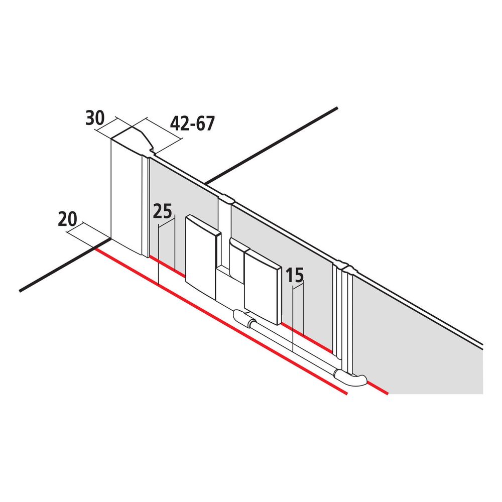 Kermi Duschkabine Filia XP Pendeltür 1F Festfeld 1GL 1850x1530x31mm ESG Klar 6mm ... KERMI-FX1GL15318VPK 4051484208709 (Abb. 14)