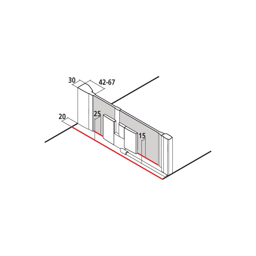Kermi Duschkabine Filia XP Pendeltür 1F Festfeld 1TR 2000x1200x31mm ESG Klar 6mm S... KERMI-FX1TR12020VPK 4051484185246 (Abb. 2)