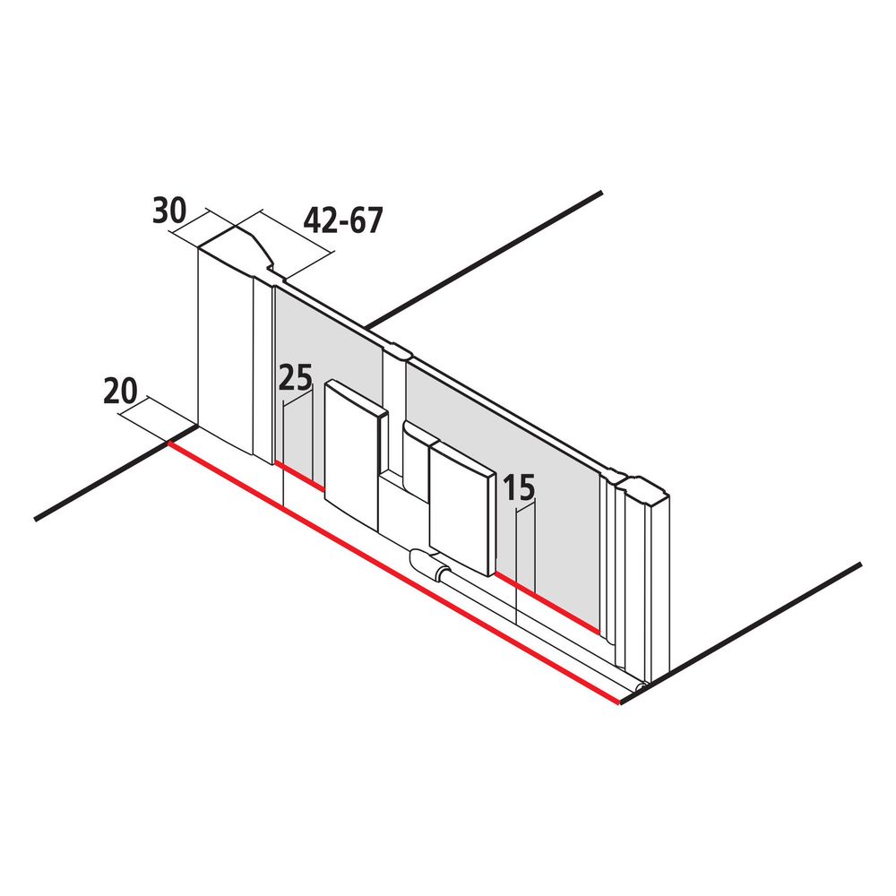 Kermi Duschkabine Filia XP Pendeltür 1F Festfeld 1TR 2000x1200x31mm ESG Klar 6mm S... KERMI-FX1TR12020VPK 4051484185246 (Abb. 3)