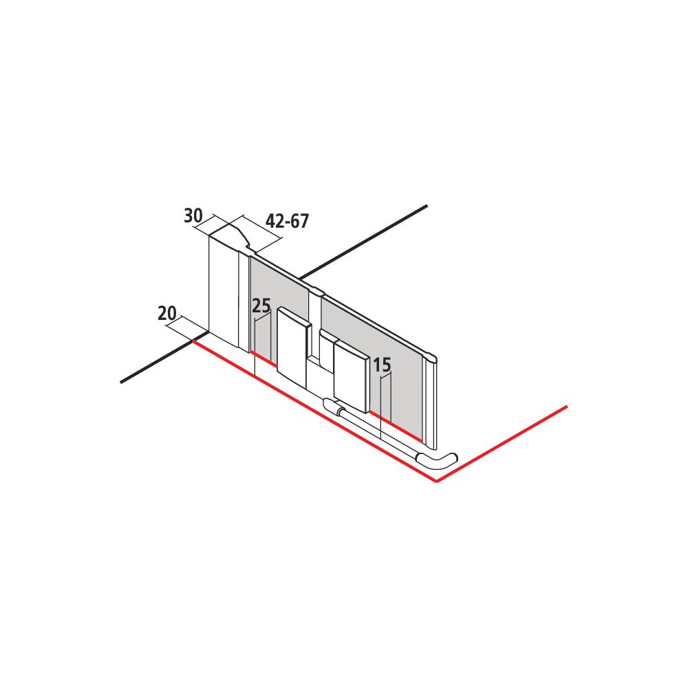 Kermi Duschkabine Filia XP Eckeinstieg 2T Pendel-Falttür Festfeld Halbteil EPR 200... KERMI-FXEPR09320VPK 4051484189565 (Abb. 3)