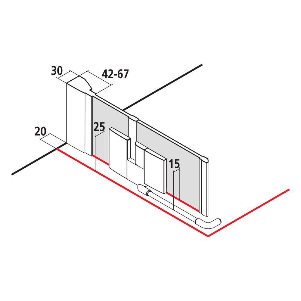 Kermi Duschkabine Filia XP Eckeinstieg 2T Pendel-Falttür Festfeld Halbteil EPR 200... KERMI-FXEPR09320VPK 4051484189565 (Abb. 7)