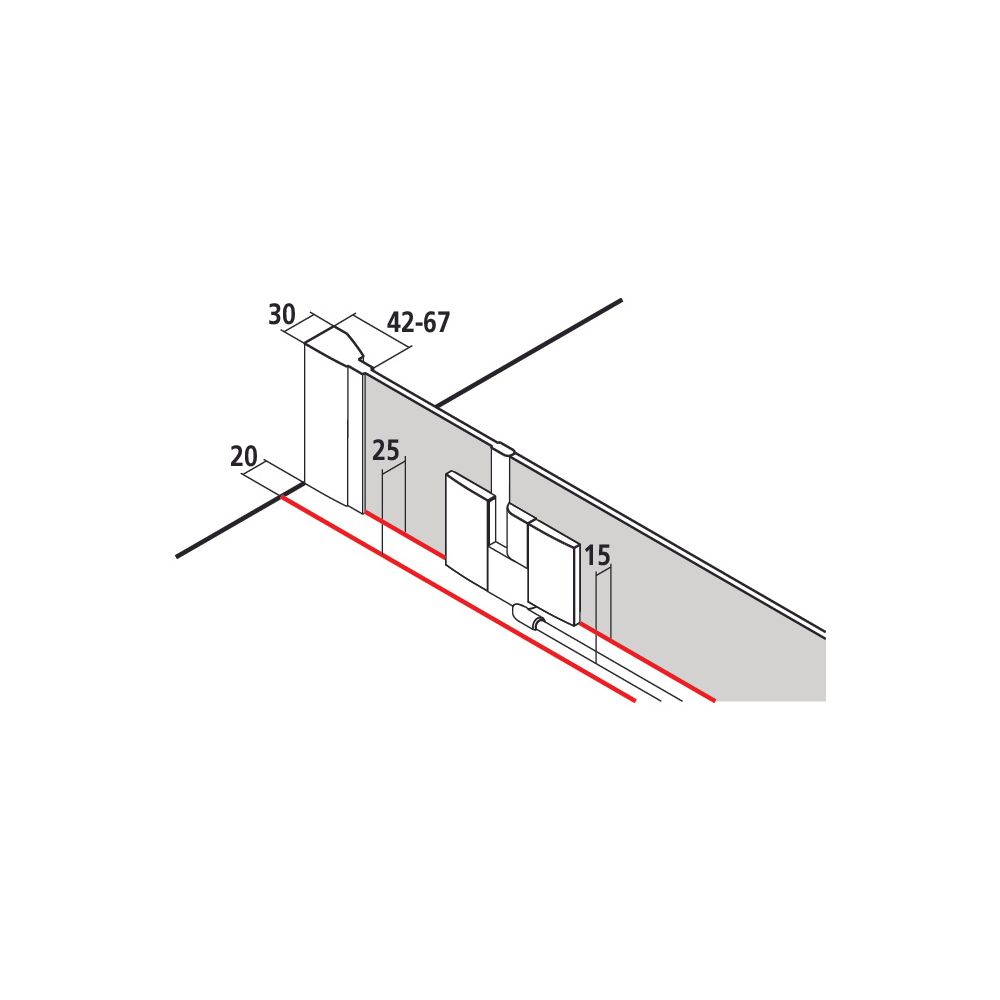 Kermi Duschkabine Filia XP Viertelkreis Pendel Festfeld P50 2000x900x31mm V42 ESG ... KERMI-FXP50V4220VPK 4051484190028 (Abb. 5)