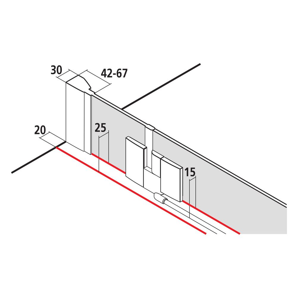 Kermi Duschkabine Filia XP Viertelkreis Pendel Festfeld P50 2000x900x31mm V42 ESG ... KERMI-FXP50V4220VPK 4051484190028 (Abb. 7)