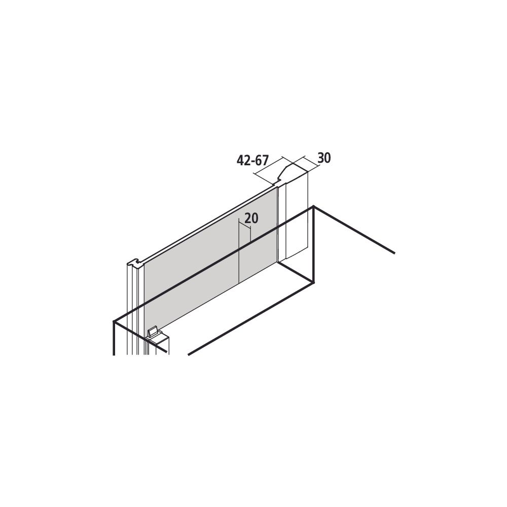 Kermi Seitenwand Filia XP verkürzt neben Badewanne TVD 1600x750x31mm ESG Klar 6mm ... KERMI-FXTVD07516VAK 4051484190196 (Abb. 2)