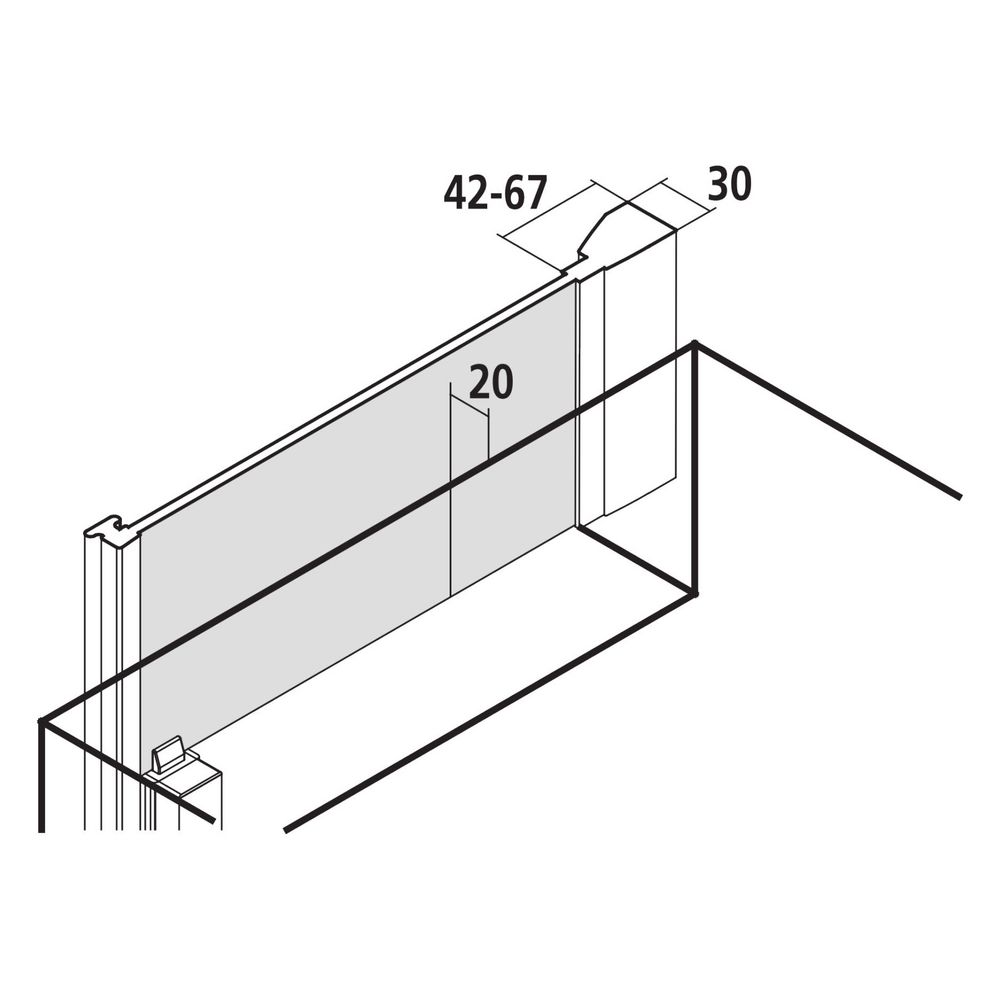 Kermi Seitenwand Filia XP verkürzt neben Badewanne TVD 1600x750x31mm ESG Klar 6mm ... KERMI-FXTVD07516VAK 4051484190196 (Abb. 6)
