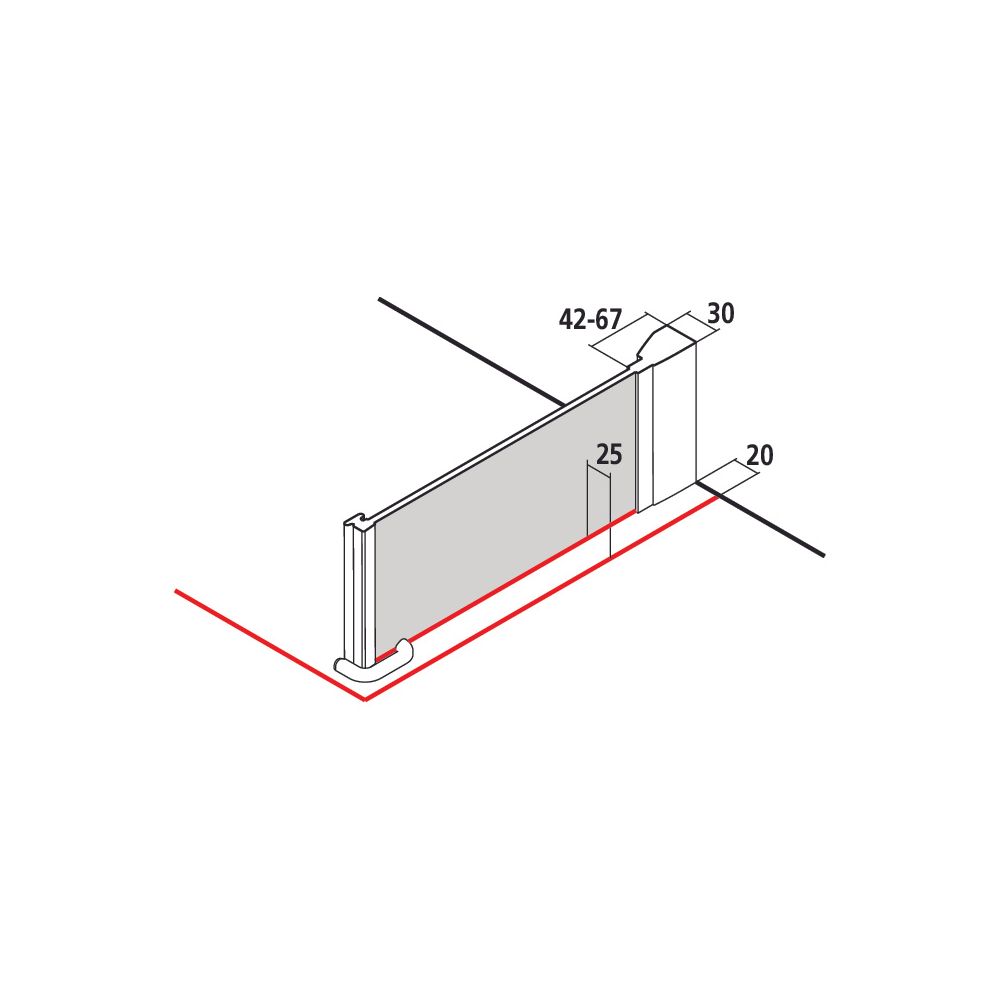 Kermi Seitenwand Filia XP TWD 2000x800x30mm ESG Klar 6mm Silber Hochglanz Anschlag... KERMI-FXTWD08020VAK 4051484190912 (Abb. 2)