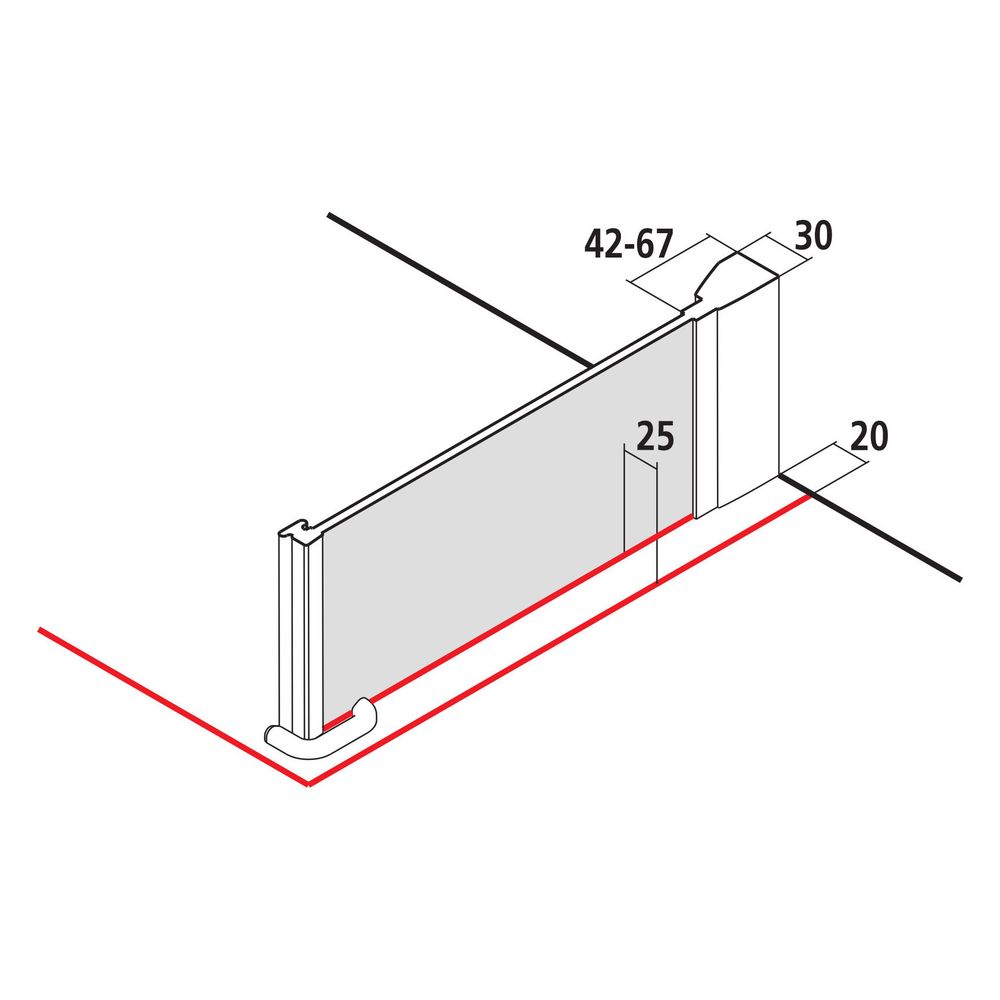 Kermi Seitenwand Filia XP TWD 2000x800x30mm ESG Klar 6mm Silber Hochglanz Anschlag... KERMI-FXTWD08020VAK 4051484190912 (Abb. 6)