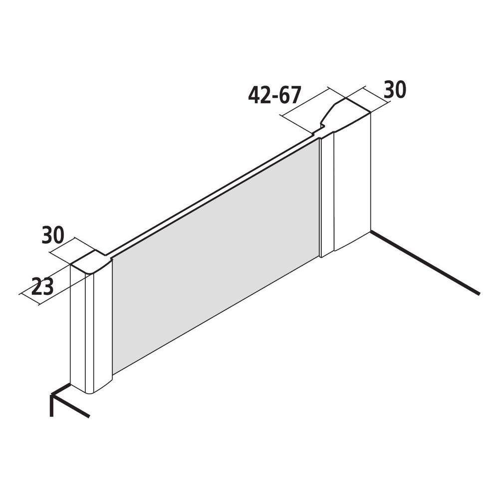 Kermi Seitenwand Filia XP verkürzt für Badewannen UVD 1600x750x30mm ESG Klar 6mm S... KERMI-FXUVD07516VPK 4051484387145 (Abb. 5)