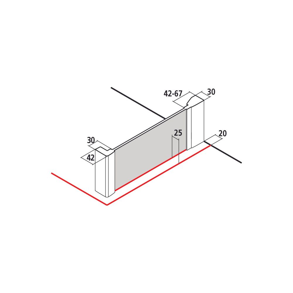 Kermi Seitenwand Filia XP UWD 2000x1000x31mm ESG SR Opaco 6mm Silber Hochglanz Ans... KERMI-FXUWD10020VUK 4051484193470 (Abb. 2)