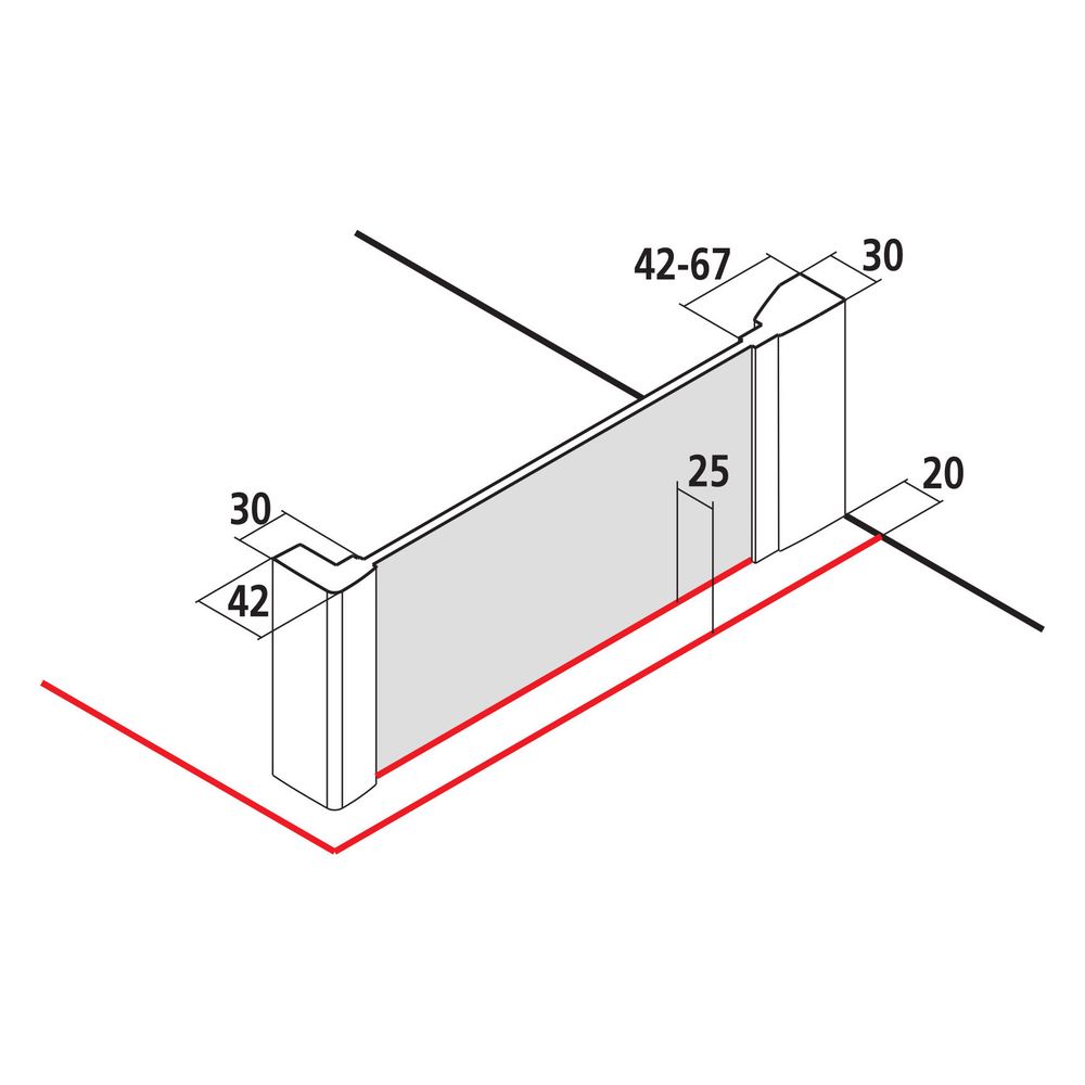 Kermi Seitenwand Filia XP UWD 2000x1000x31mm ESG SR Opaco 6mm Silber Hochglanz Ans... KERMI-FXUWD10020VUK 4051484193470 (Abb. 6)