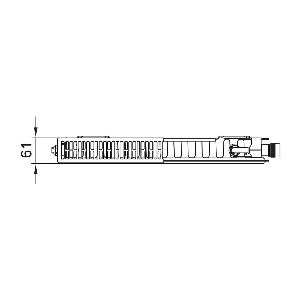 Kermi Profil-V Flachheizkörper Typ 11 Weiß 900x61x3000mm Ventil rechts mit Abdec... KERMI-FTV110903001R1K 4037486022246 (Abb. 2)