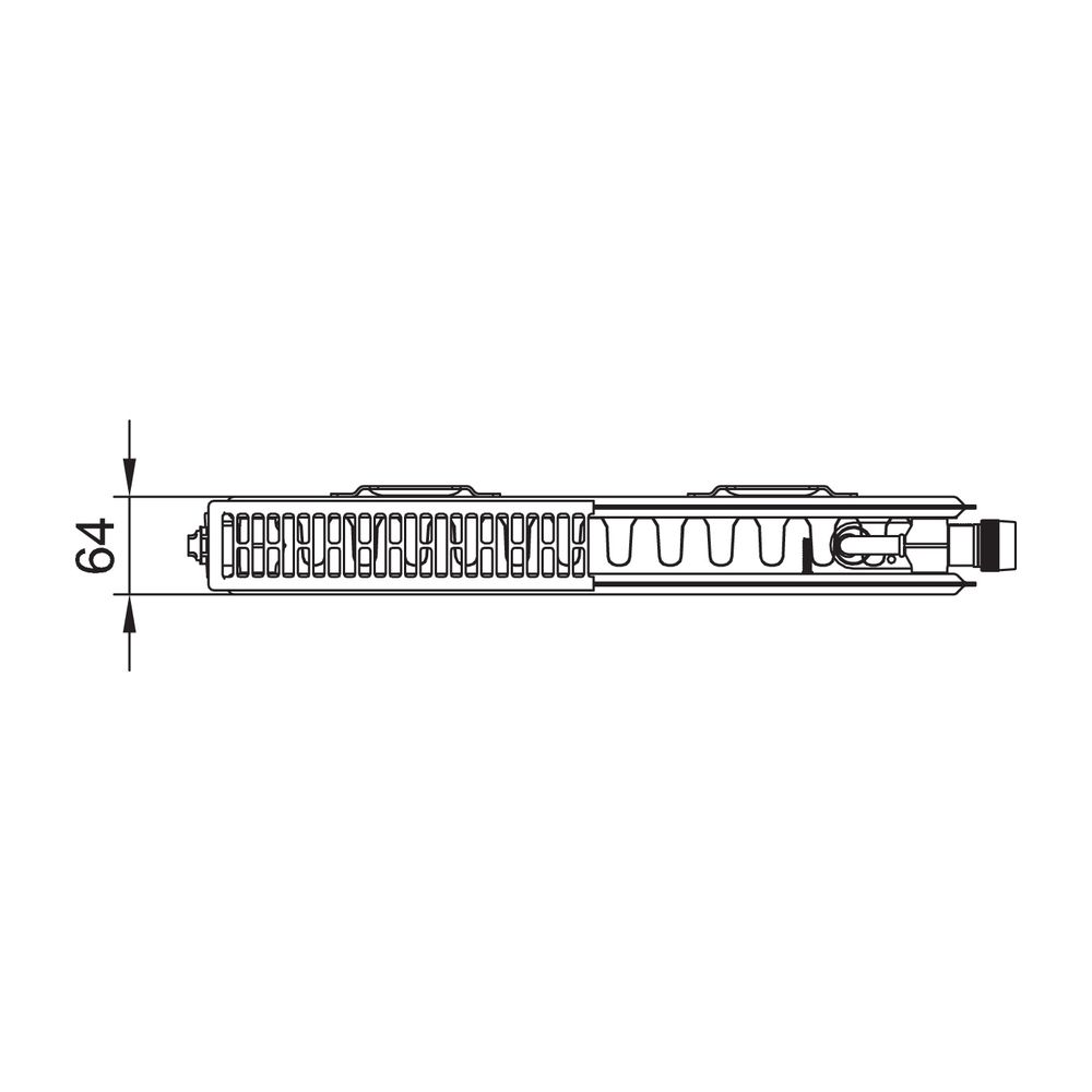 Kermi Profil-V therm-x2 Flachheizkörper Typ 12 600x64x1000mm, 1229W bei 75/65/20... KERMI-FTV120601001R1K 4037486023991 (Abb. 5)