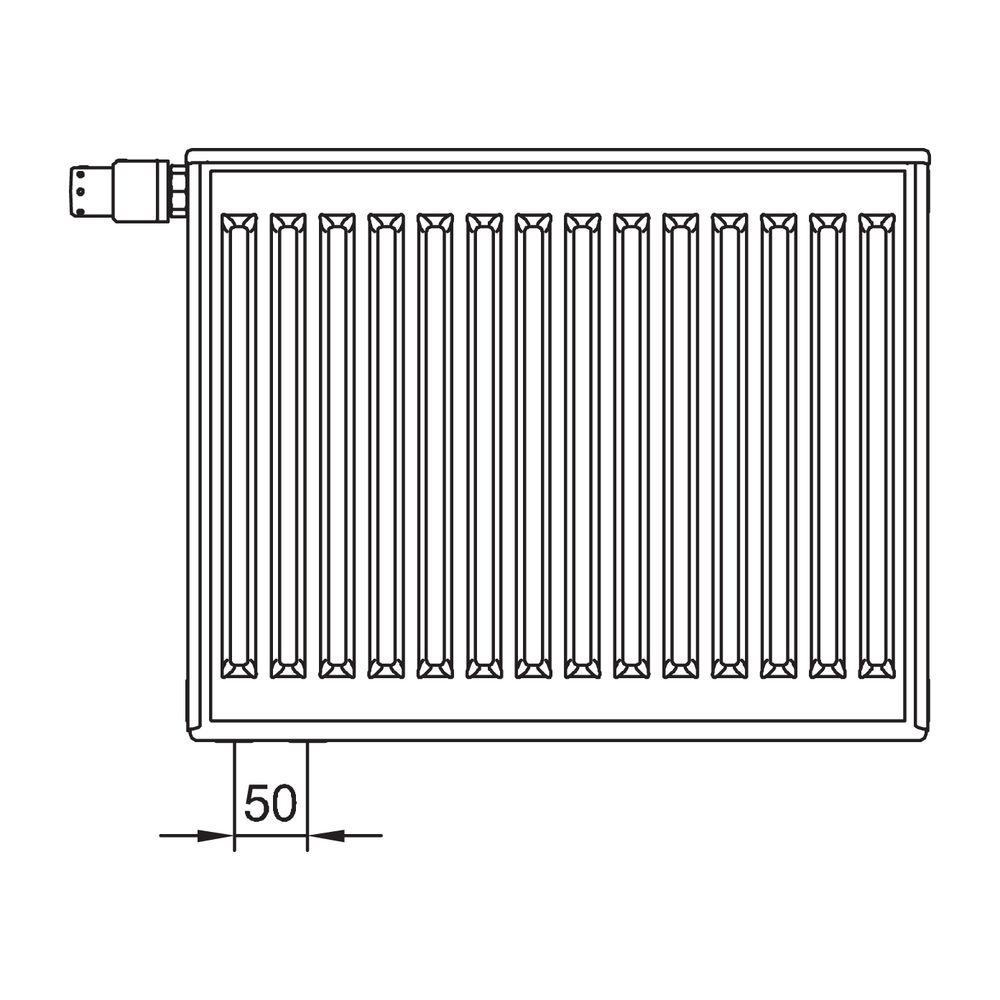Kermi Profil-V therm-x2 Hygiene Flachheizkörper Typ 30 700x155x700mm, 1131W bei ... KERMI-FTV300700701R1K 4063769402368 (Abb. 7)