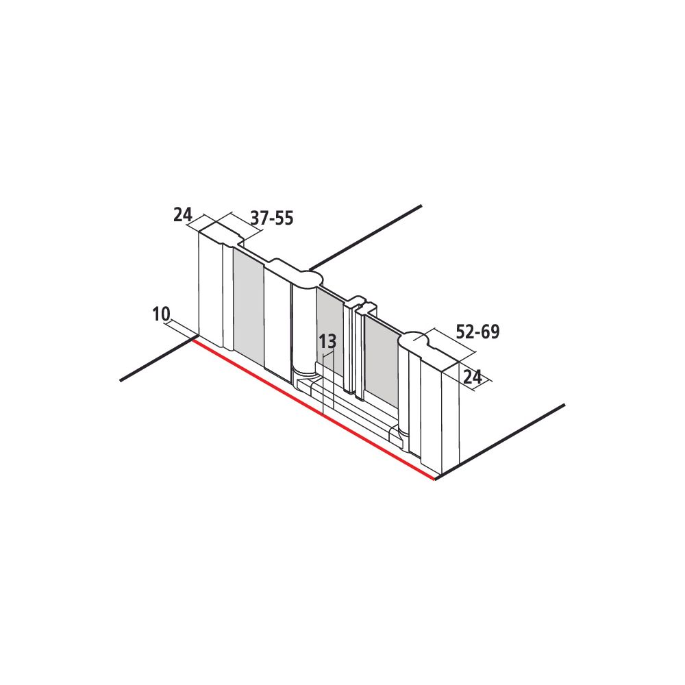 Kermi Duschkabine Ibiza 2000 Pendeltür mit Festfeld POL 2000x1400x24mm ESG Klar 4m... KERMI-I2POL140201AK 4046383523237 (Abb. 2)