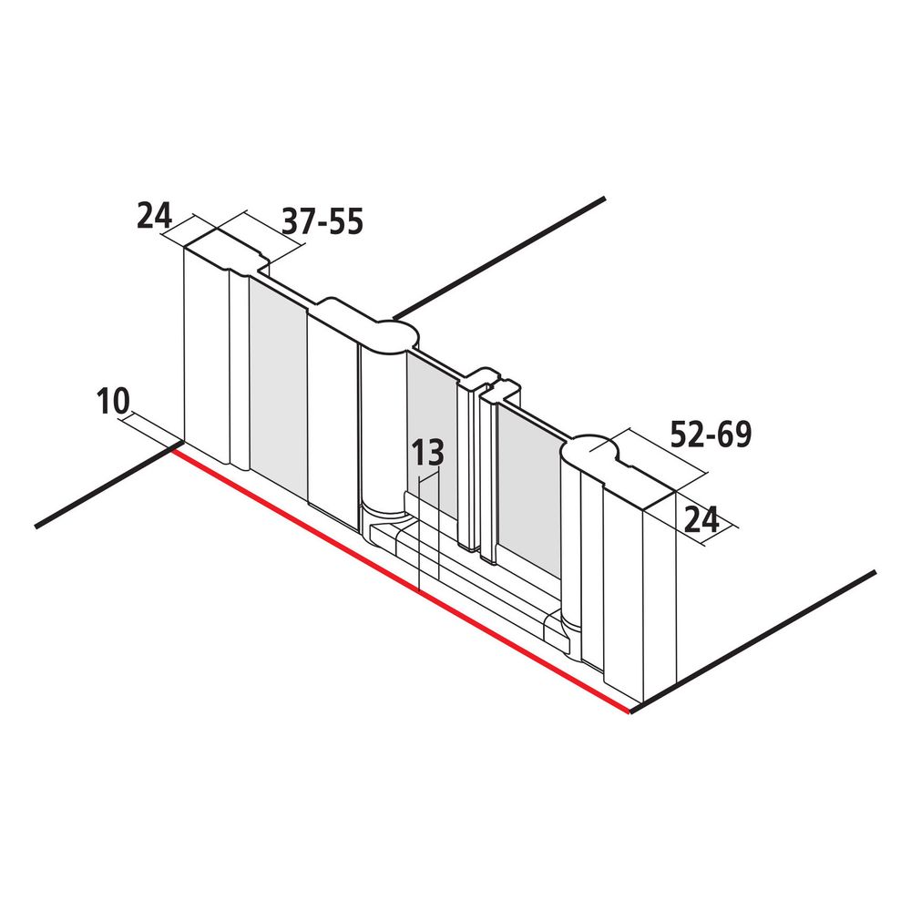 Kermi Duschkabine Ibiza 2000 Pendeltür mit Festfeld POL 2000x1400x24mm ESG Klar 4m... KERMI-I2POL140201AK 4046383523237 (Abb. 6)