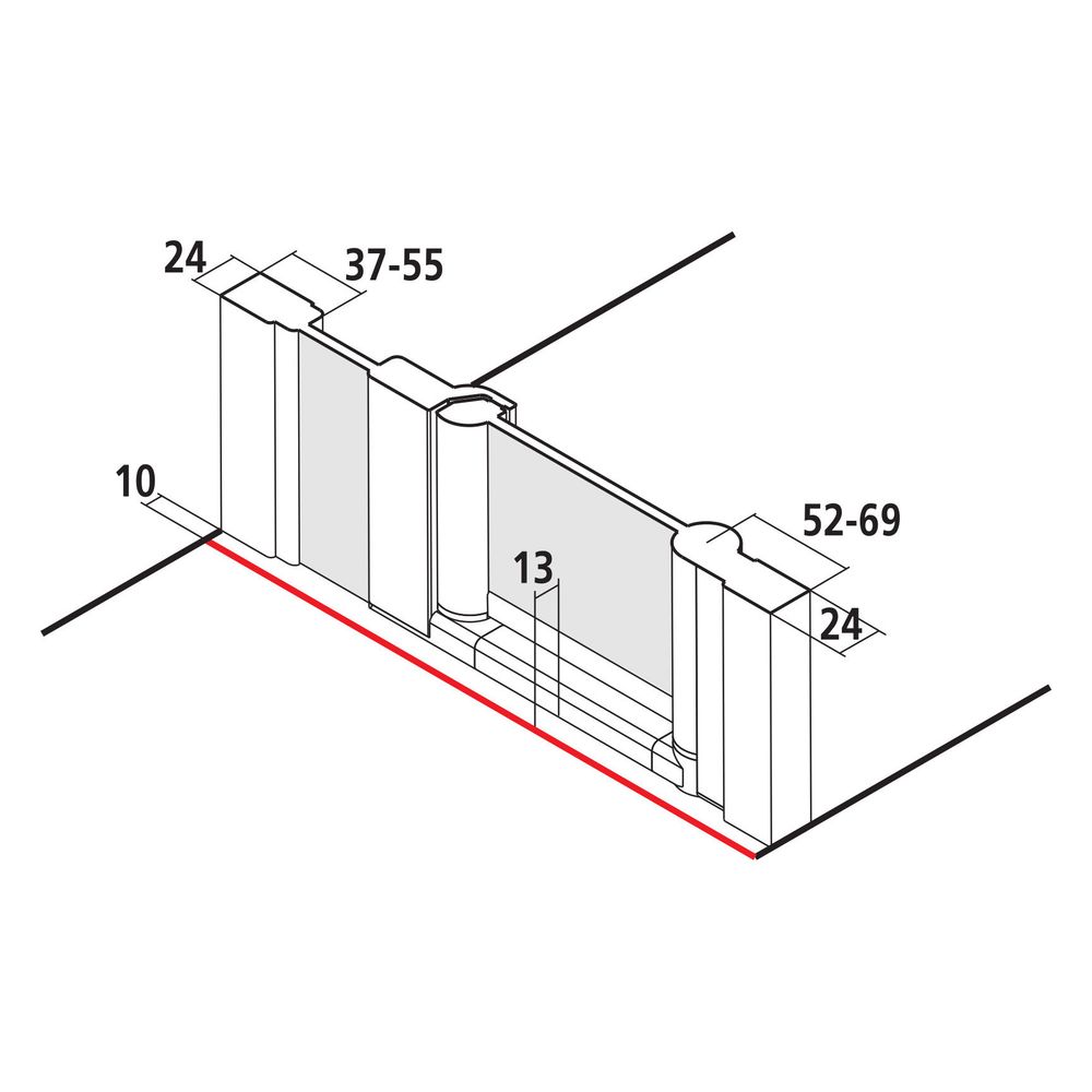 Kermi Duschkabine Ibiza 2000 Schwingtür mit Festfeld SOR 1750x1700x24mm ESG Klar 6... KERMI-I2SOR170171AK 4046383599485 (Abb. 7)